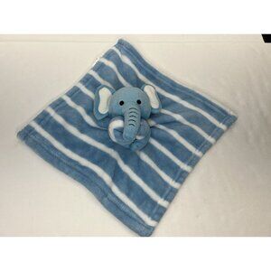 SL Home Fashions Elephant Security Blanket Baby Lovey Blue White Stripes